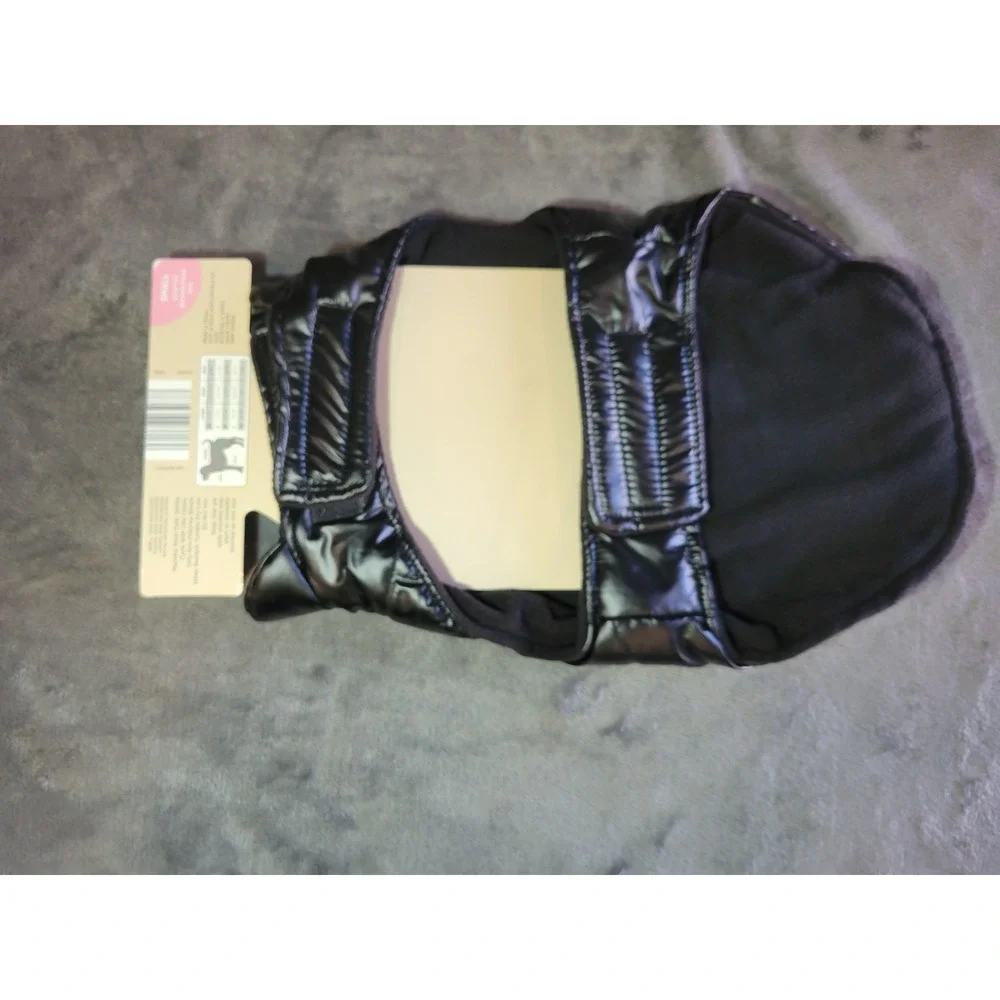 Heart To Tail Black Metallic Pet Puffer Dog Jacket sz Small ***NEW***